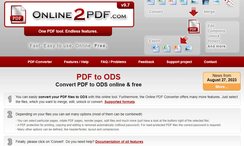 Website chuyển PDF sang Word online hàng loạt